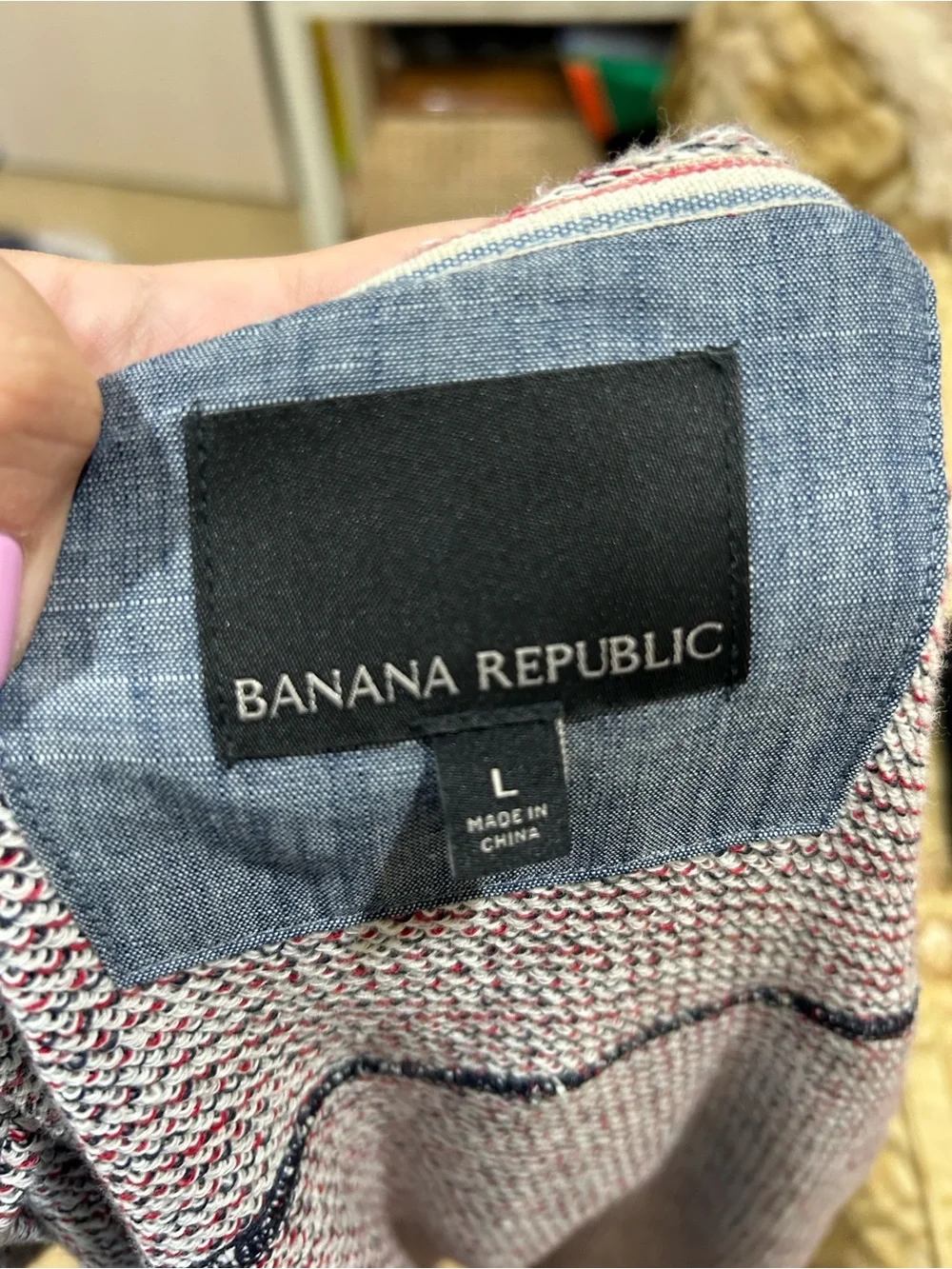 Banana Republic Men's Navy Hooded Zip Sweater